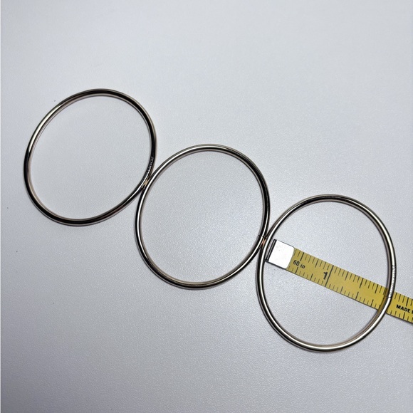 Jennybird Revolve Dane 14K Gold Set of 3 Minimalist Luxe Bangle Bracelets Size M - Picture 3 of 6